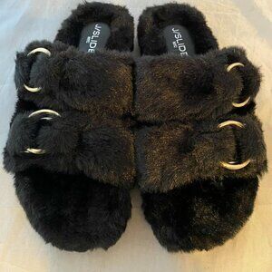 Bree Faux Fur Slide Sandal JSLIDES 6m black